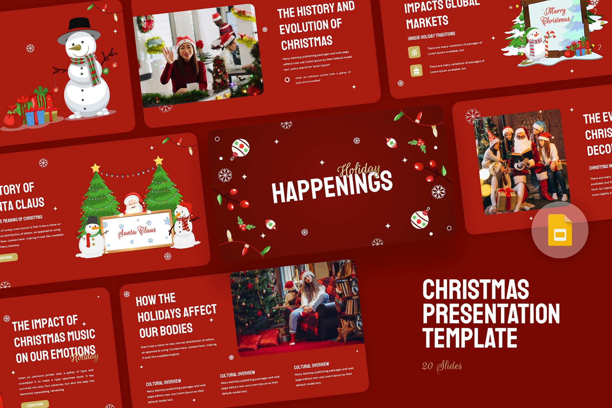 Plantilla de presentación de PowerPoint feliz Navidad