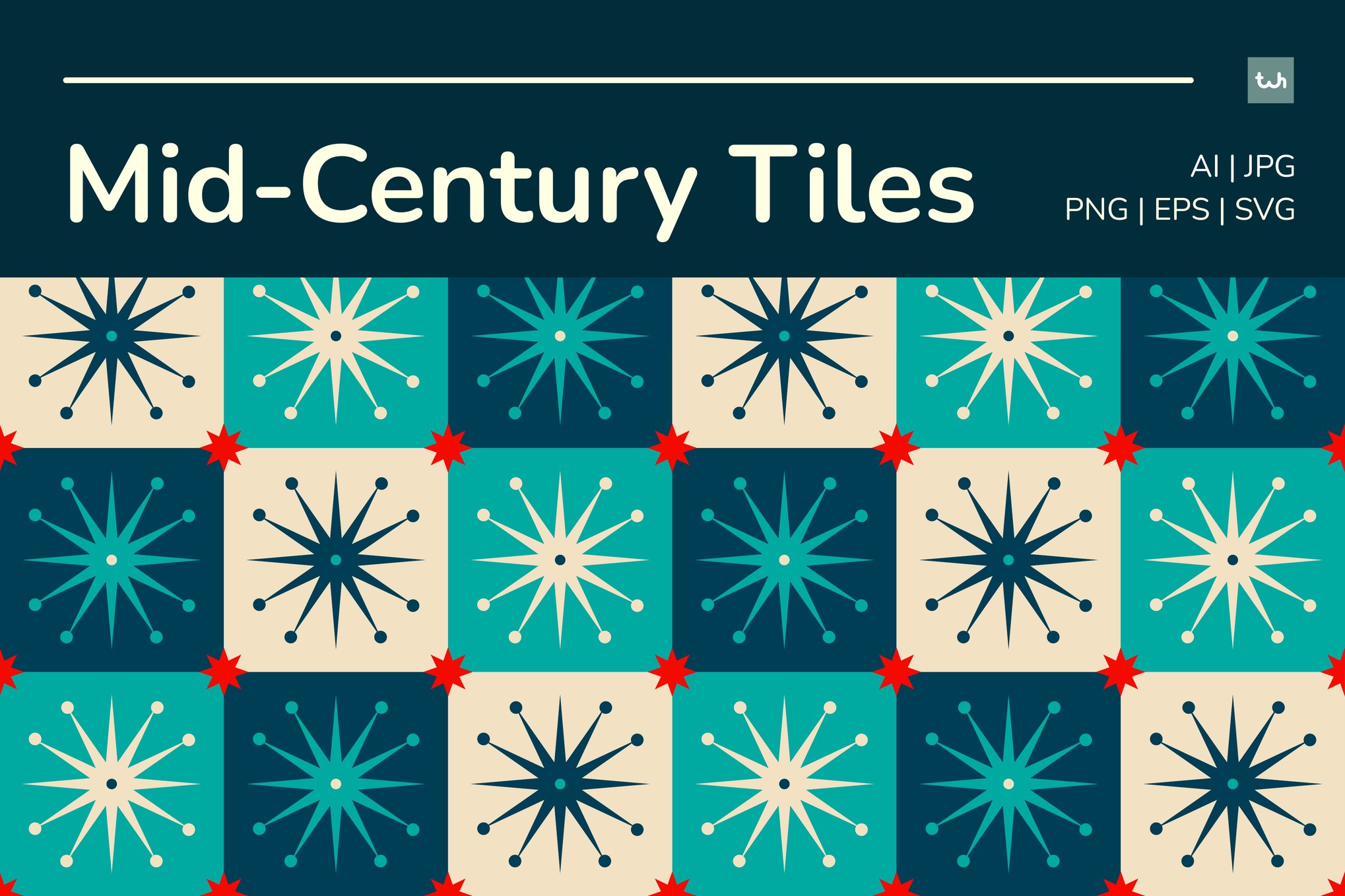 Mid-Century Mosaic Tile Backgrounds