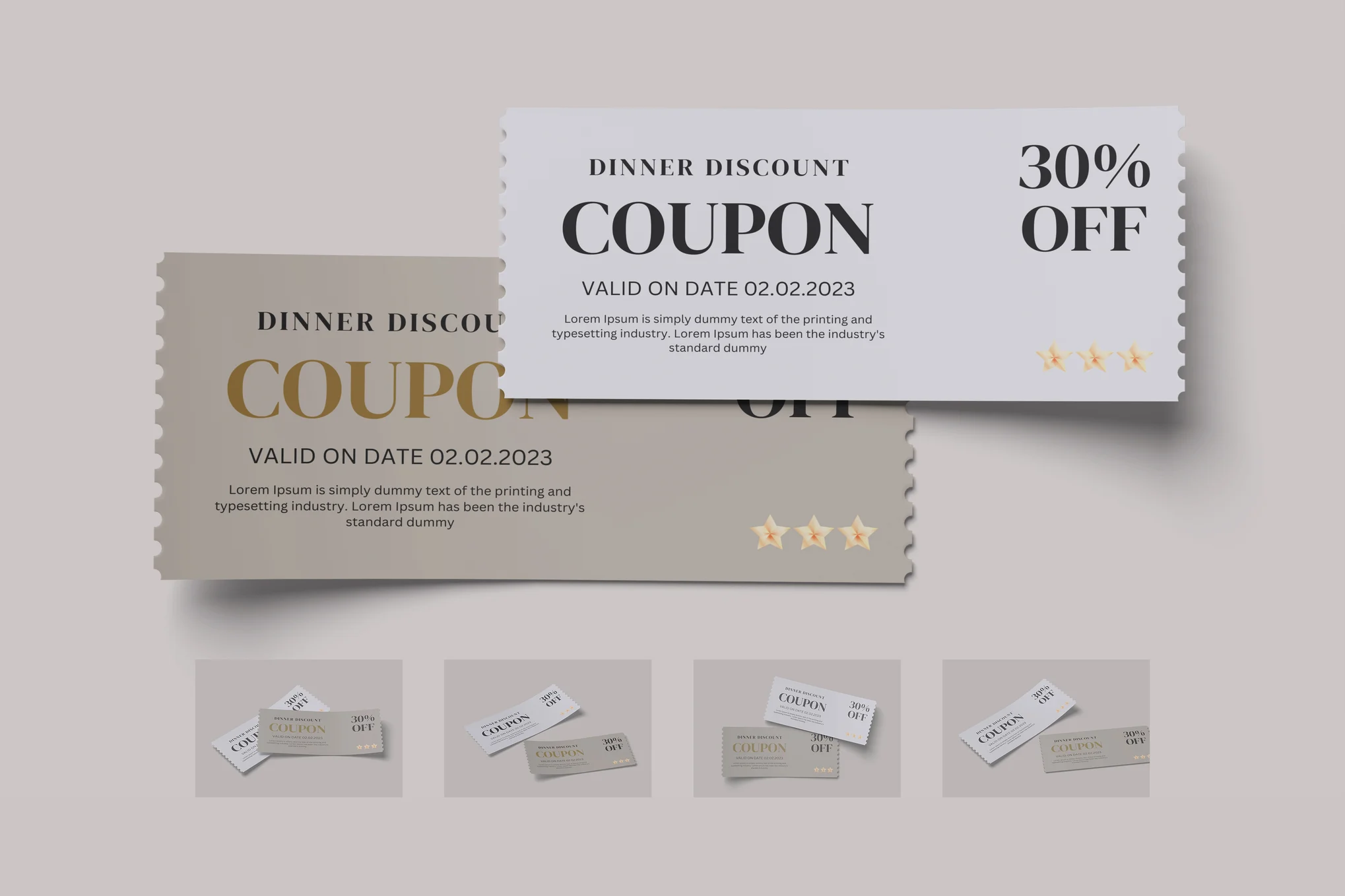 Minimal Coupon Mockup Templates