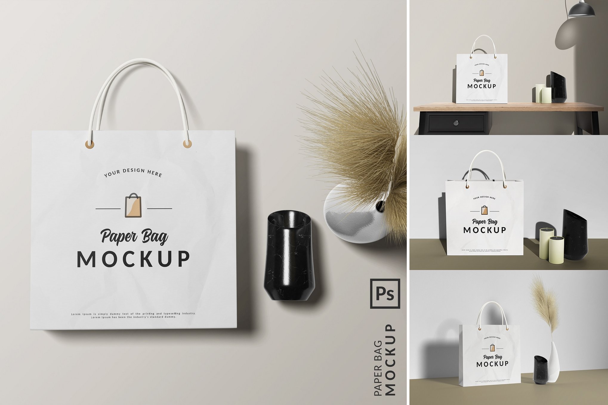 Minimal Paper Bag Mockup