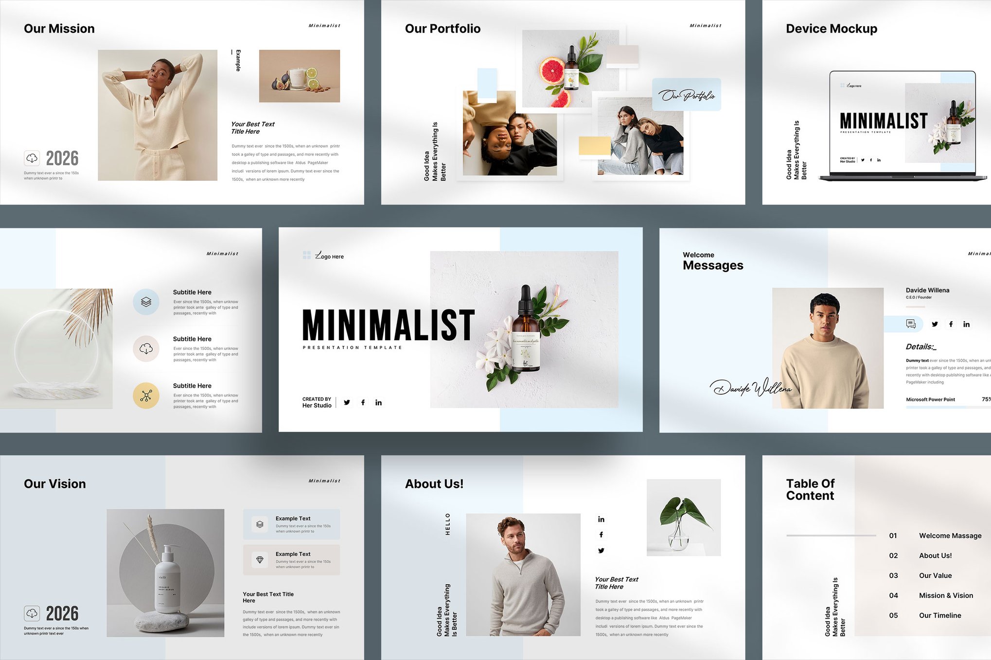 Minimal Portfolio Presentation for Google Slides