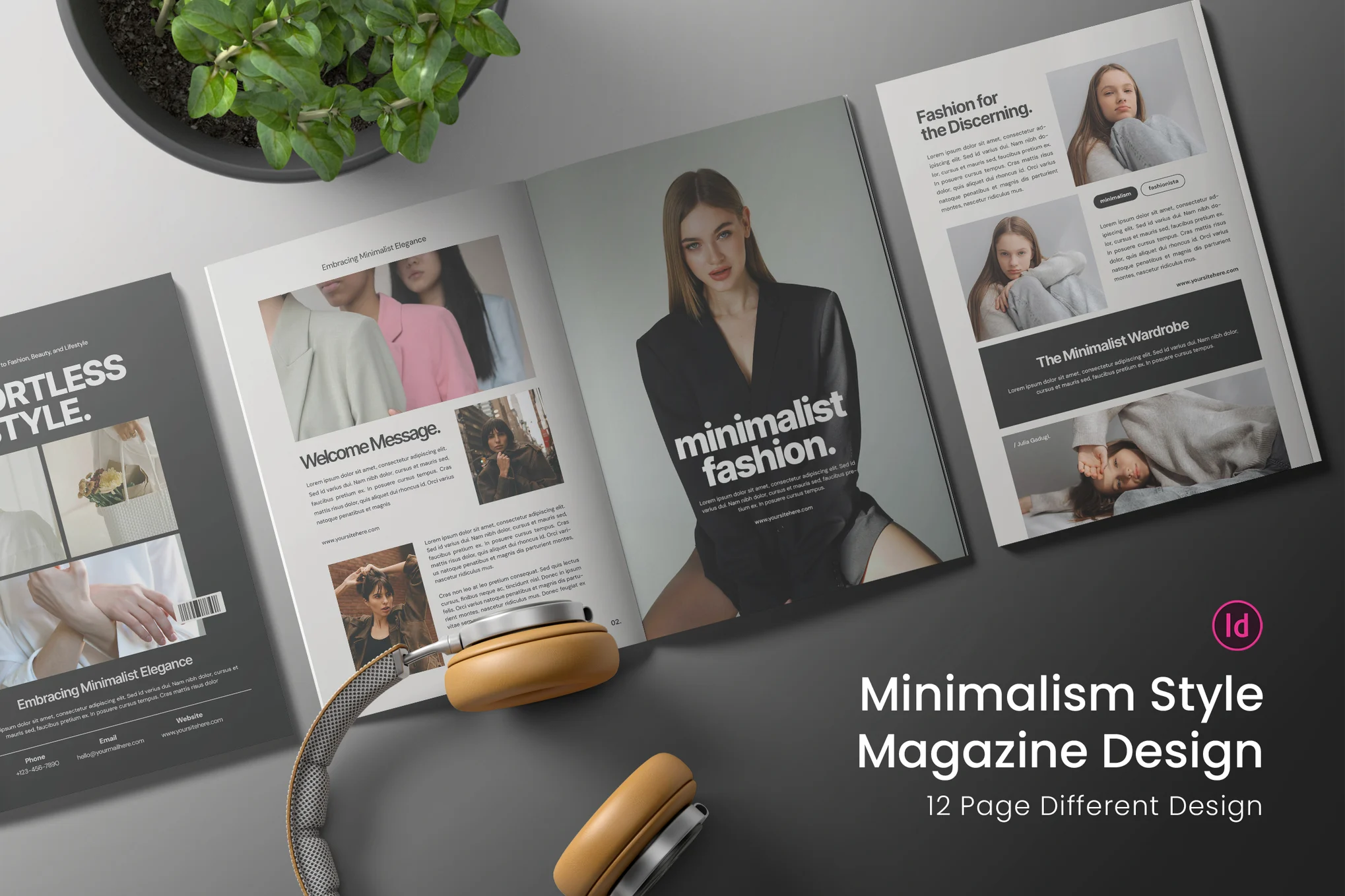 Minimal Style InDesign Magazine Template