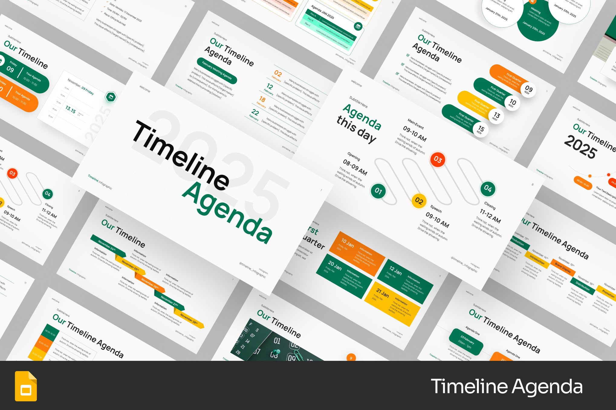 Minimal Timeline Infographics Google Slides Template