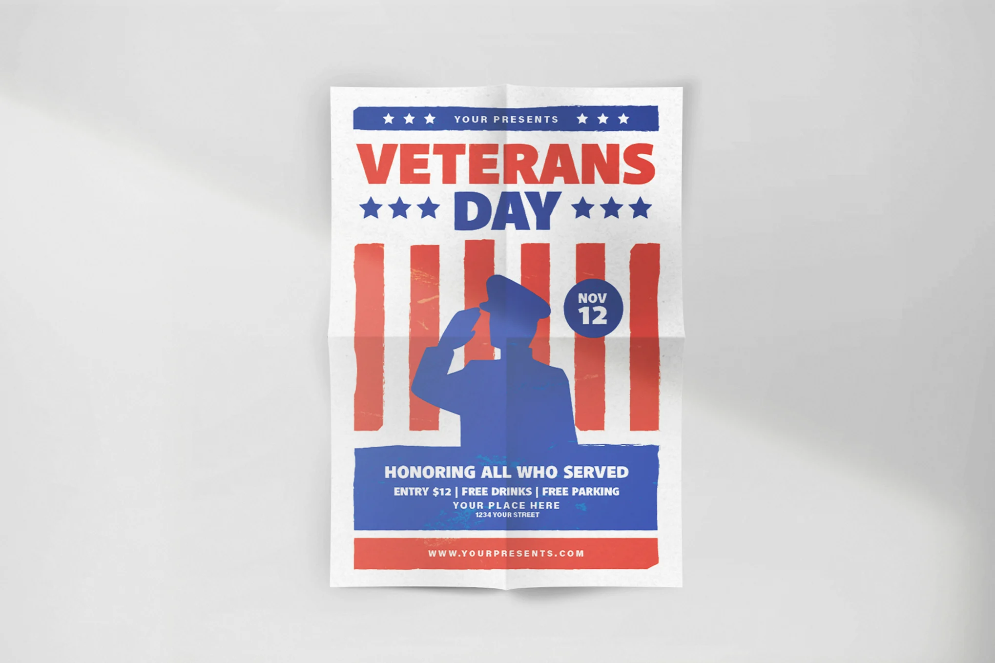 Minimal Veterans Day Flyer Template