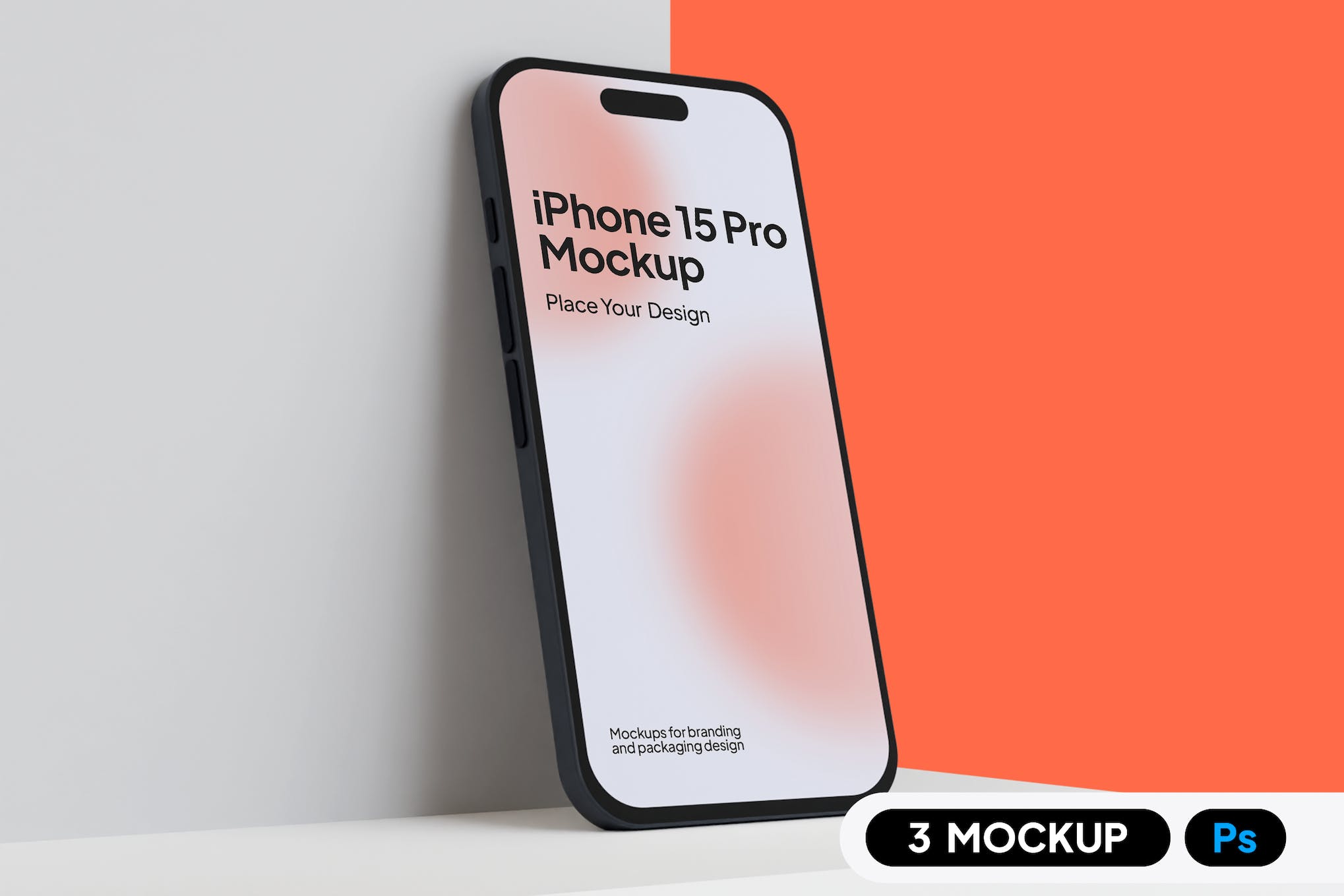 Minimalist iPhone 15 Pro Mockup