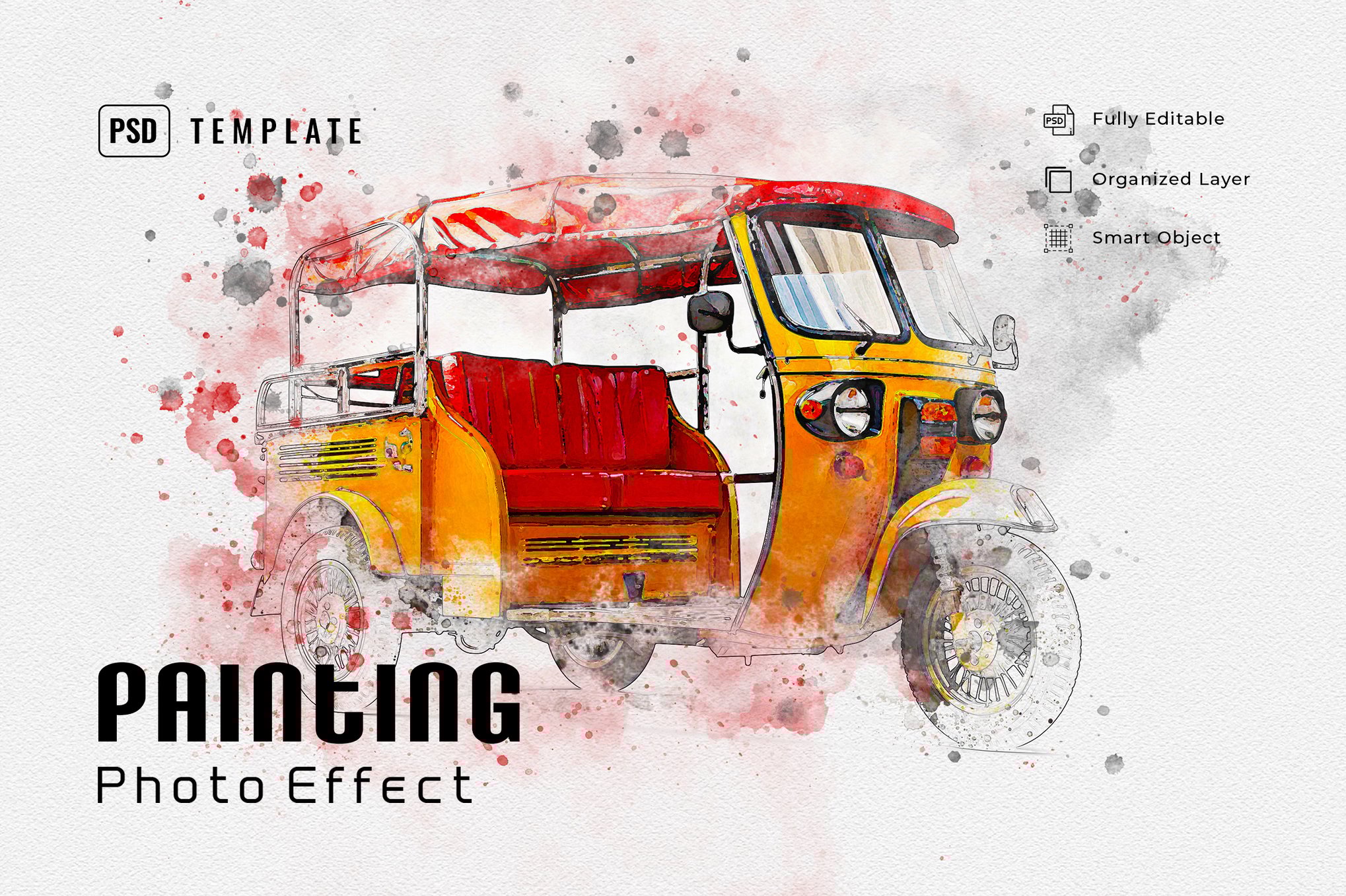 Minimalist Painting Photo Effect PSD