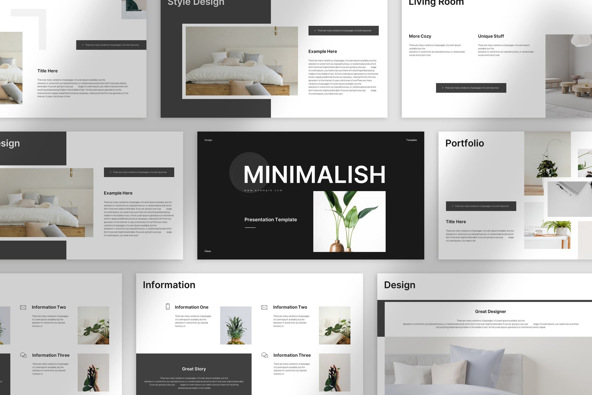 Minimalist Presentation Black & White PowerPoint Template