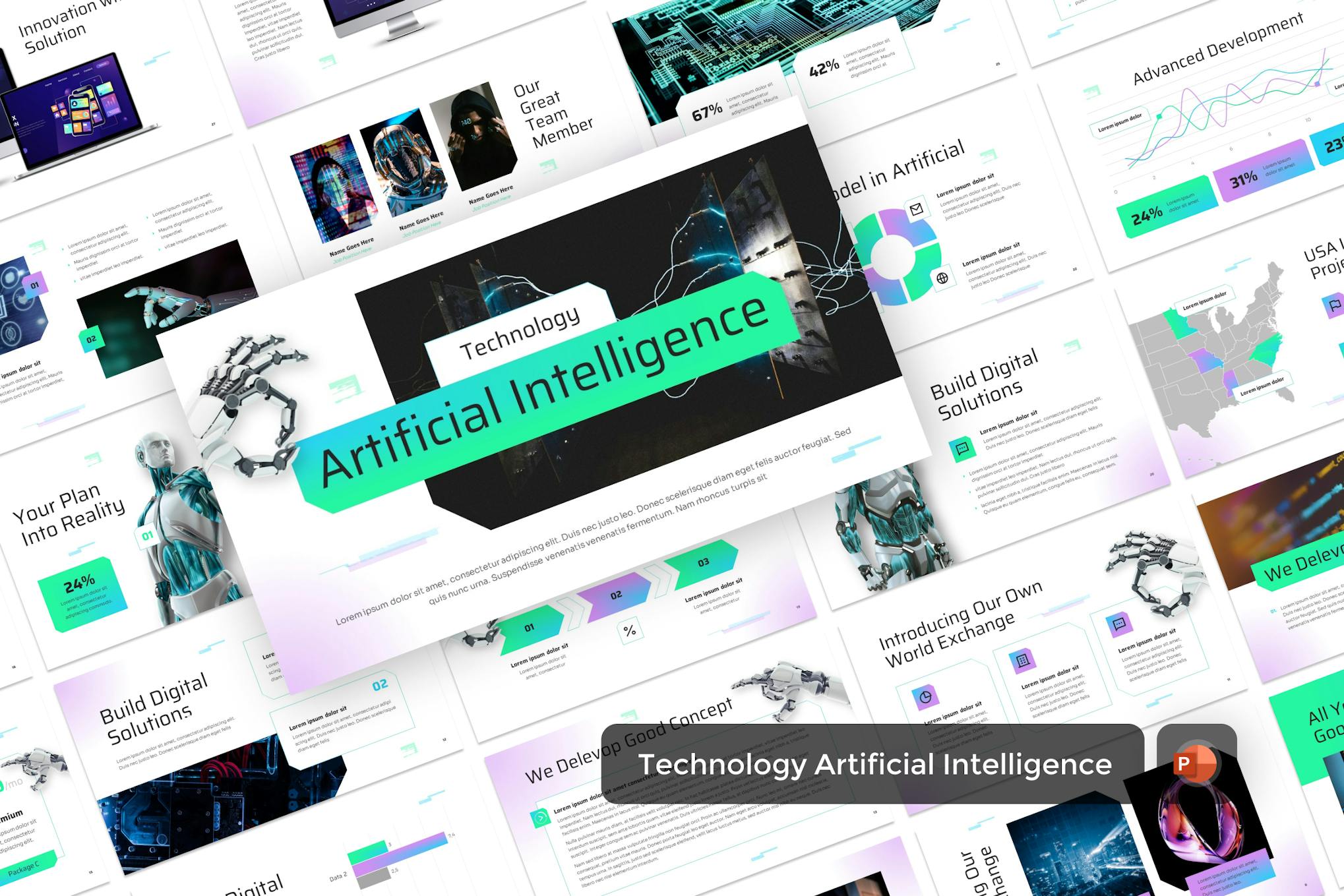 Modern Artificial Intelligence PowerPoint Template