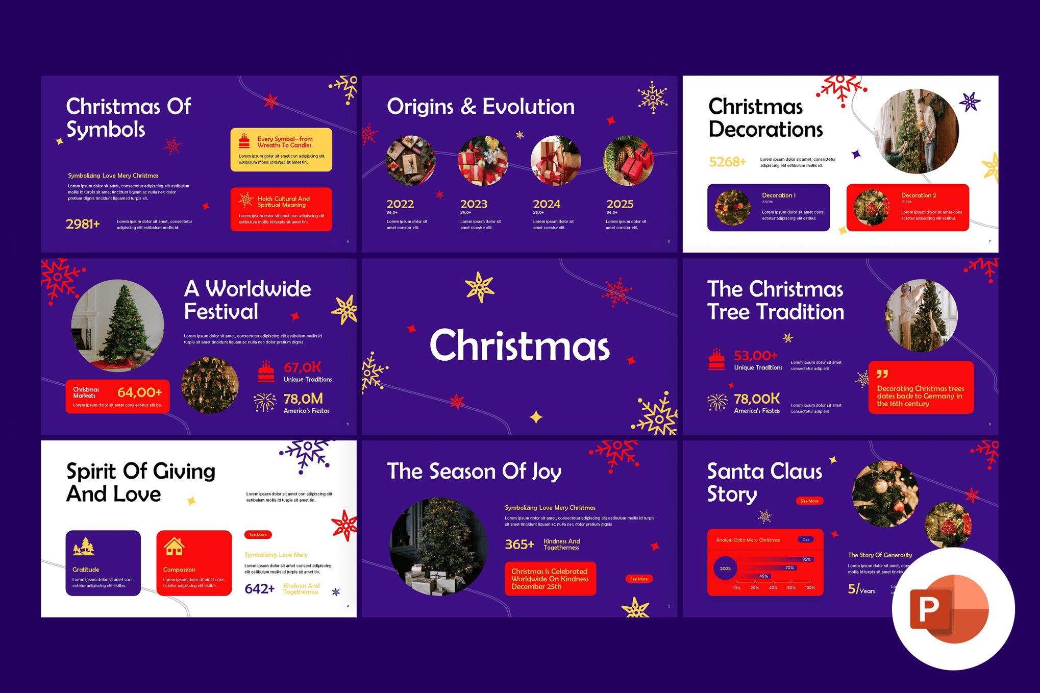Plantilla de PowerPoint de Navidad moderna