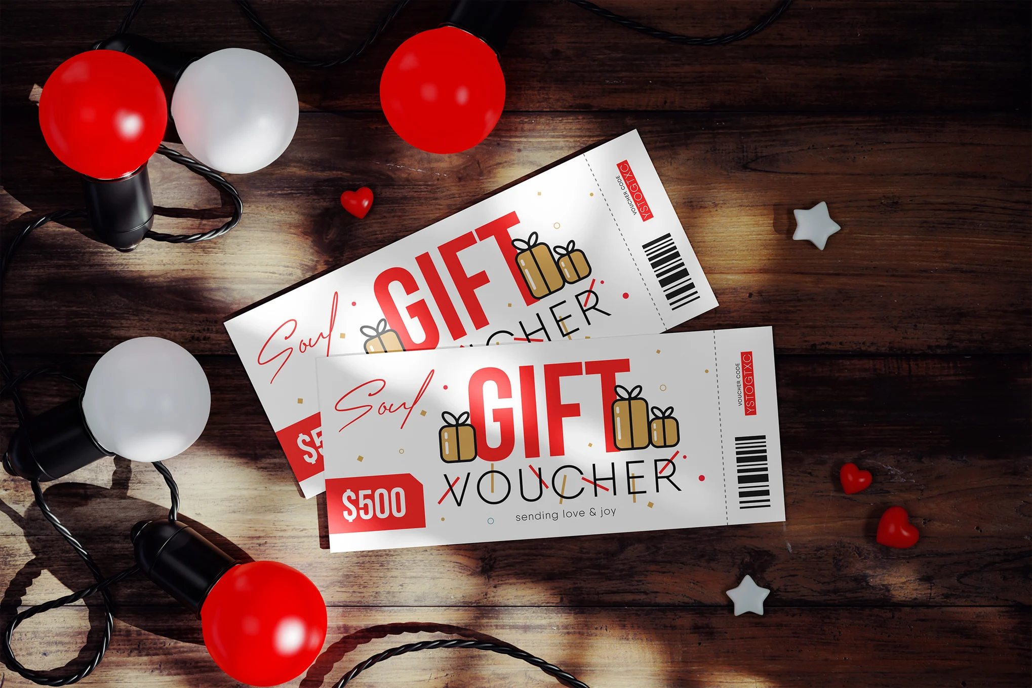 Modern Gift Voucher Mockup Template