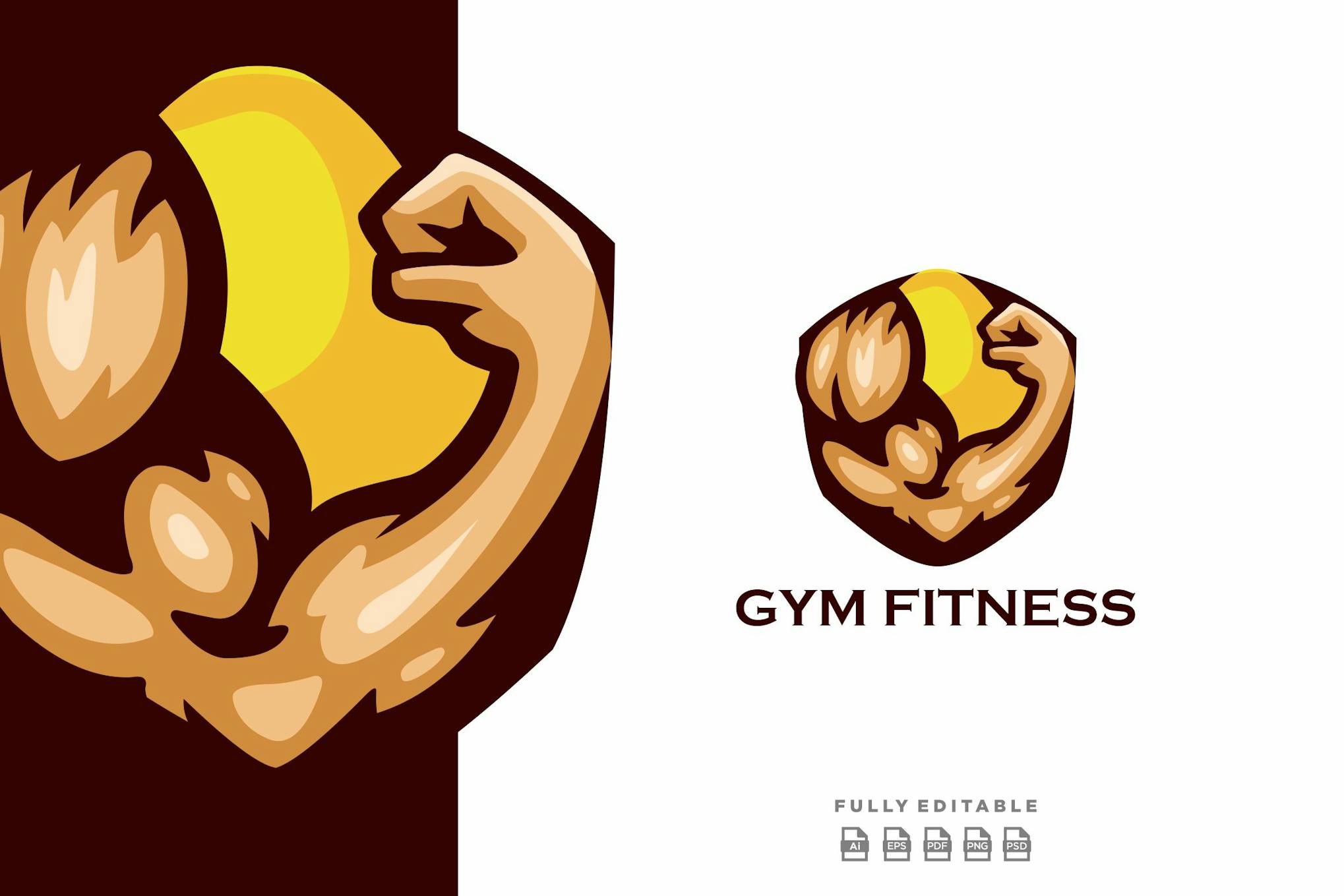 Modern Gym Fitness Logo Template