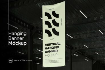 Modern Hanging Banner Mockup PSD