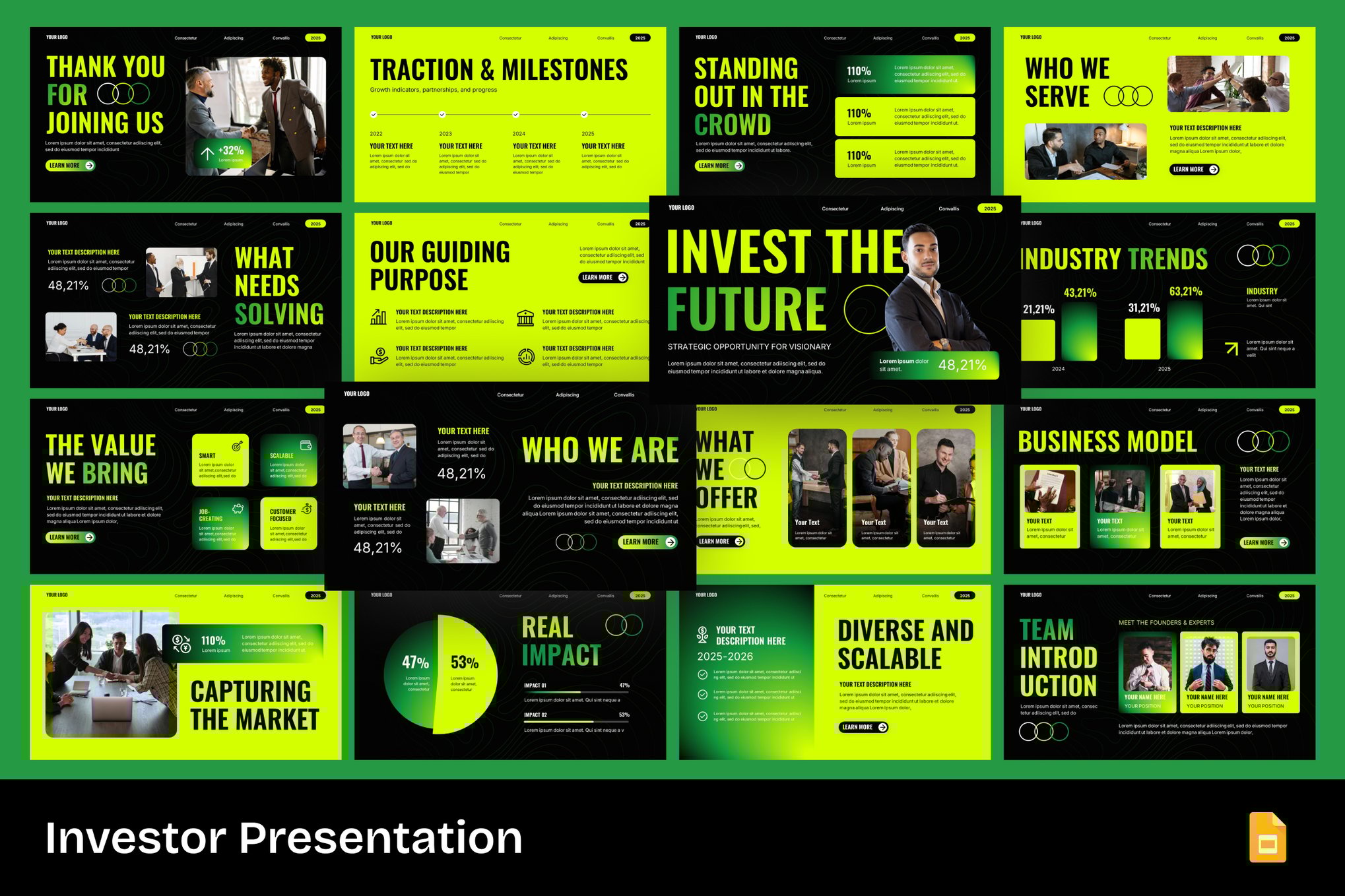 Modern Investor Pitch Deck Google Slides Template