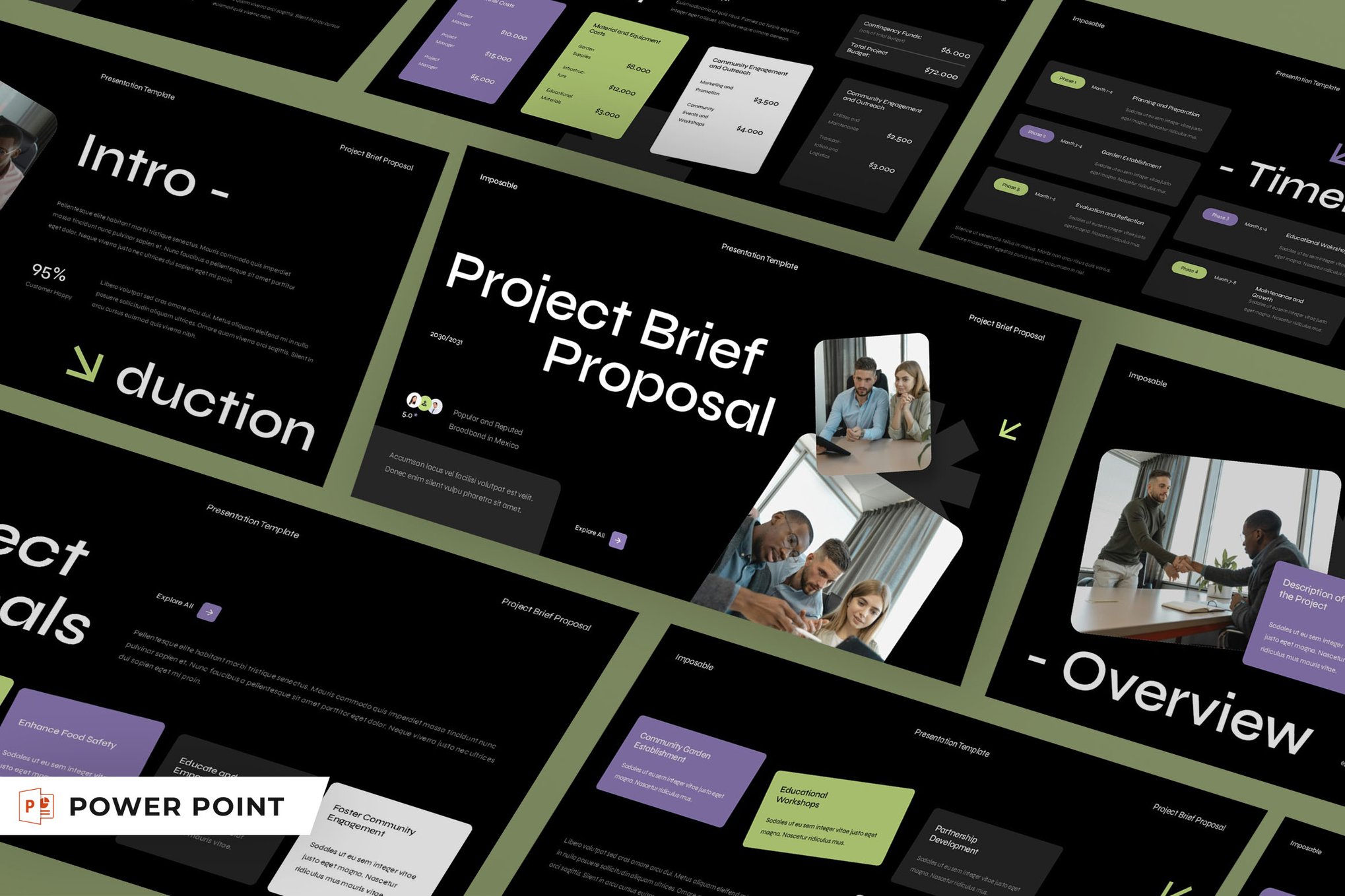 Modern Project Brief Proposal PowerPoint Template