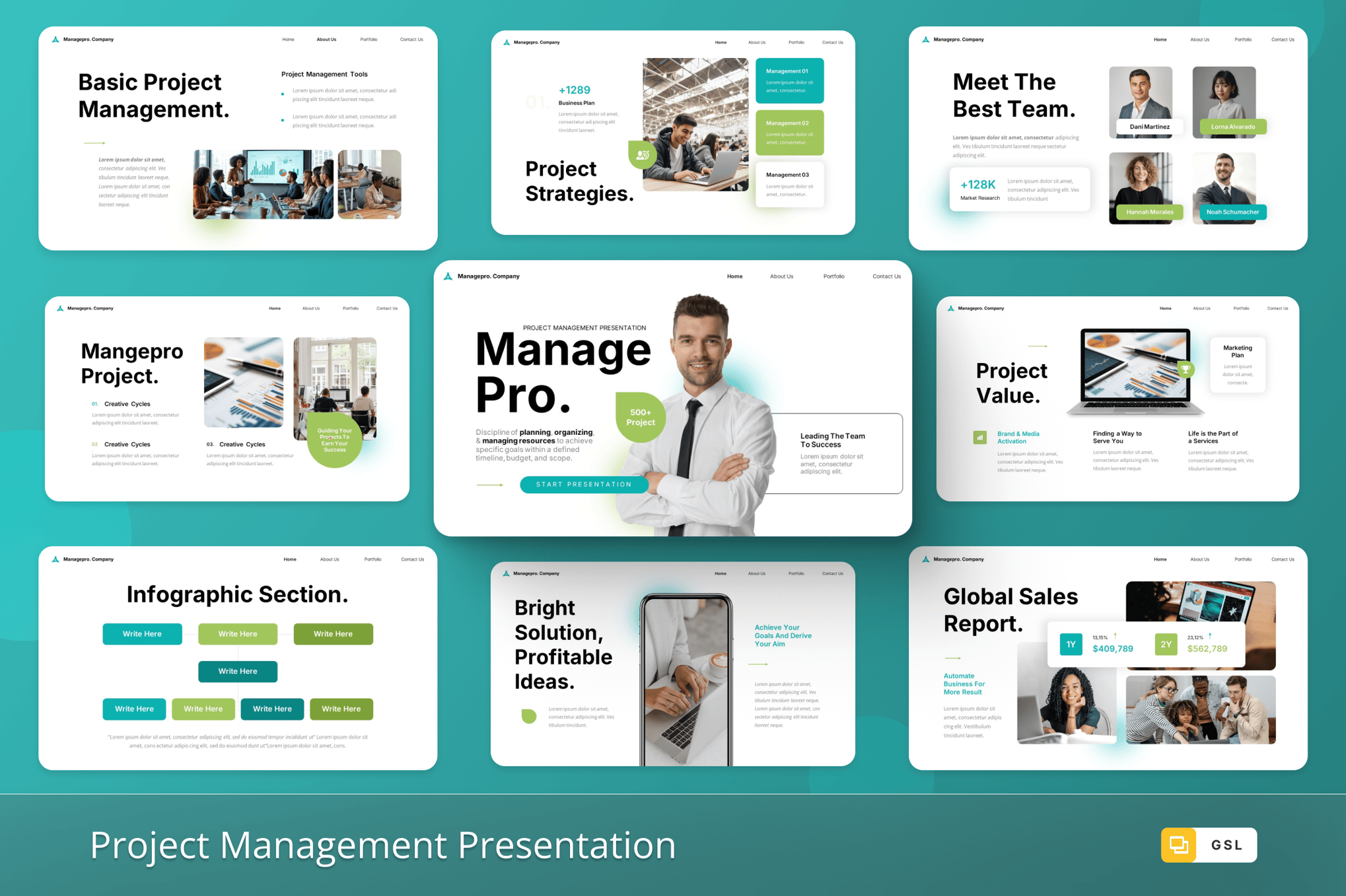Modern Project Management Google Slides Template