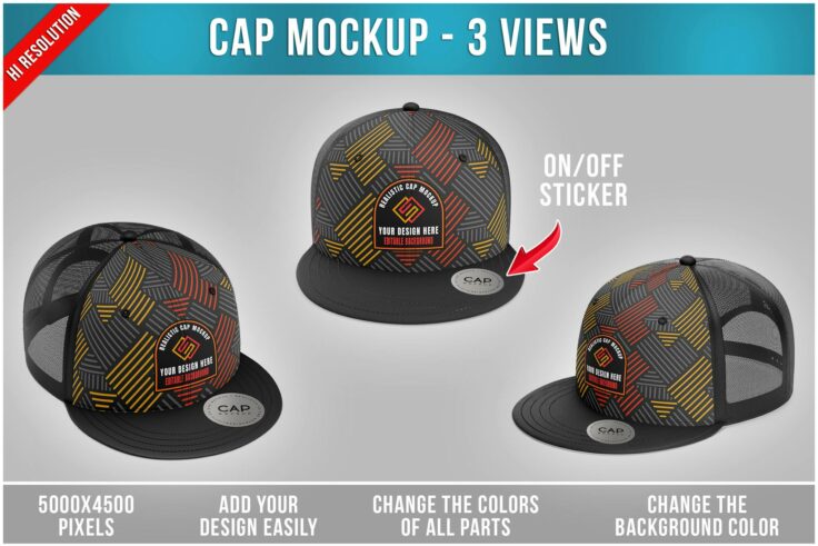 View Information about Modern Trucker Cap Mockup