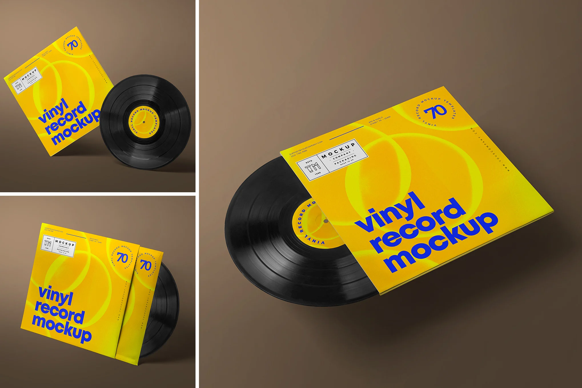 Modern Vinyl Record Mockup Template