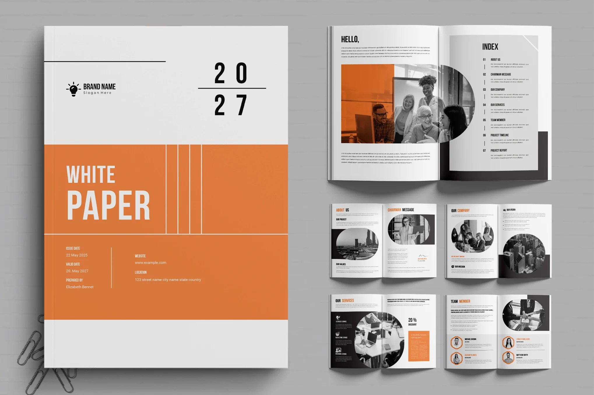 Modern White Paper Template INDD