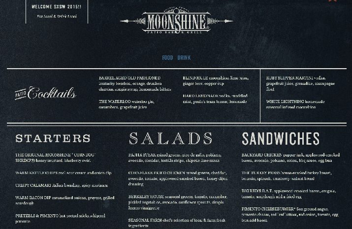 menu design