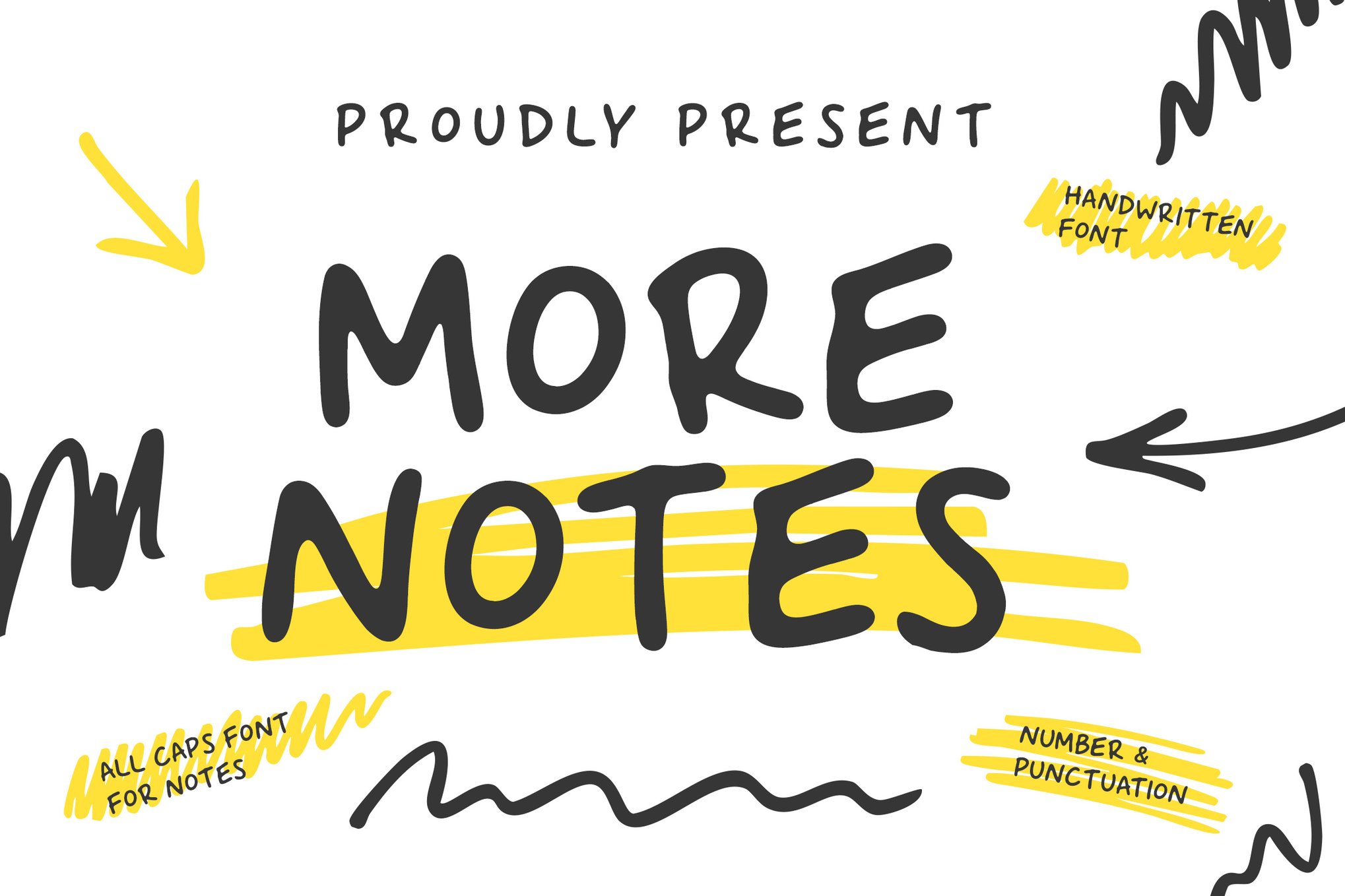 More Notes - Handwritten All Caps Font