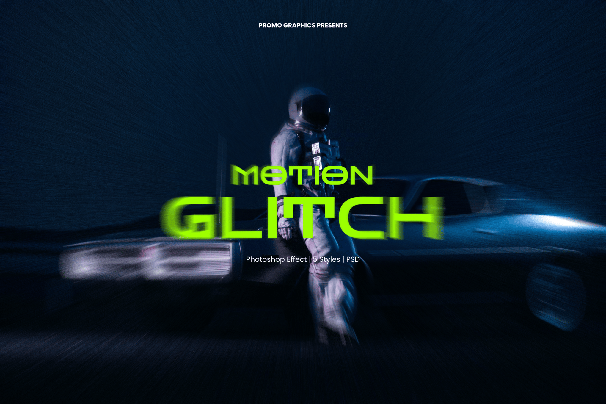 Motion Glitch Photoshop Effect PSD