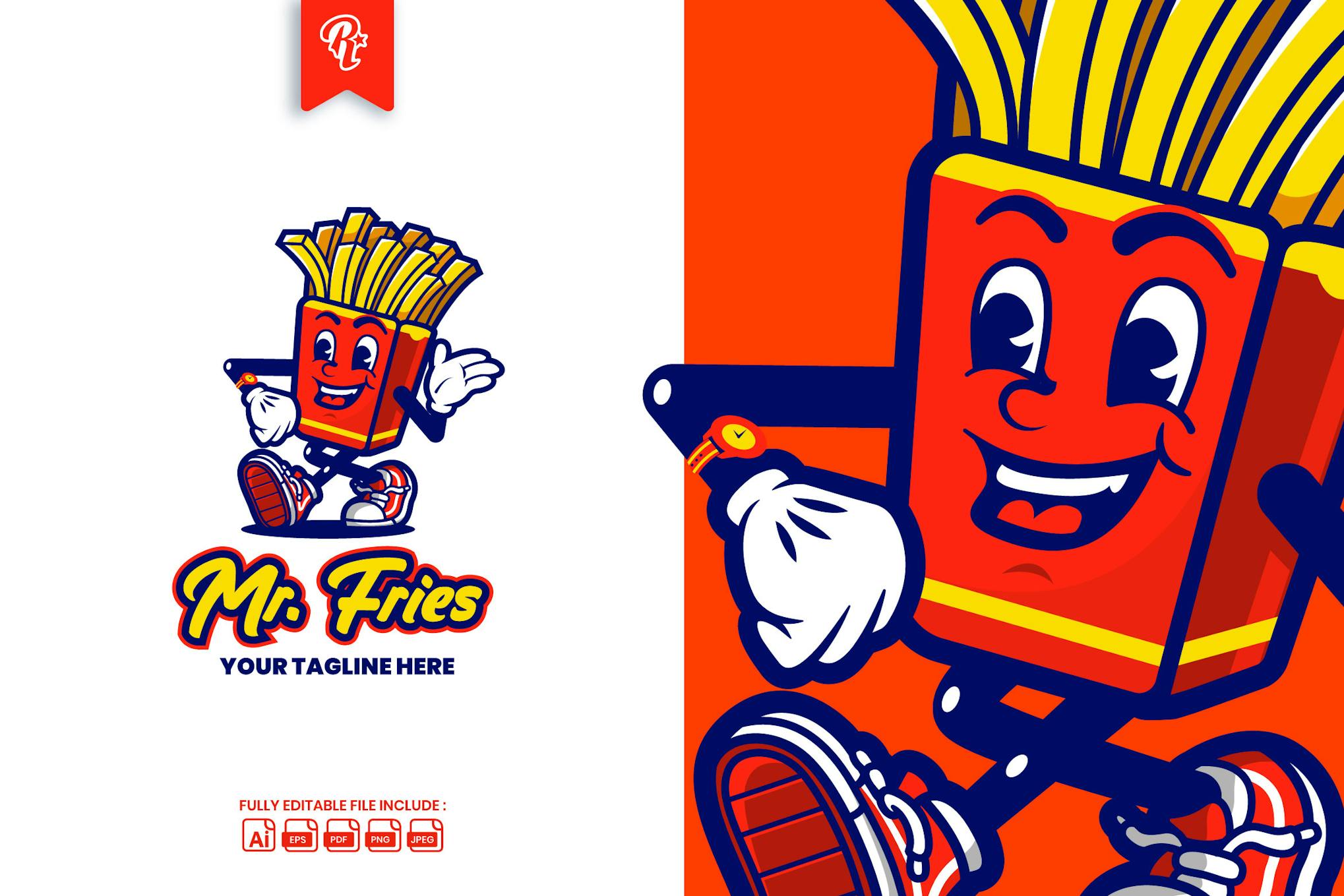 Mr.Fries Food Truck Logo Template