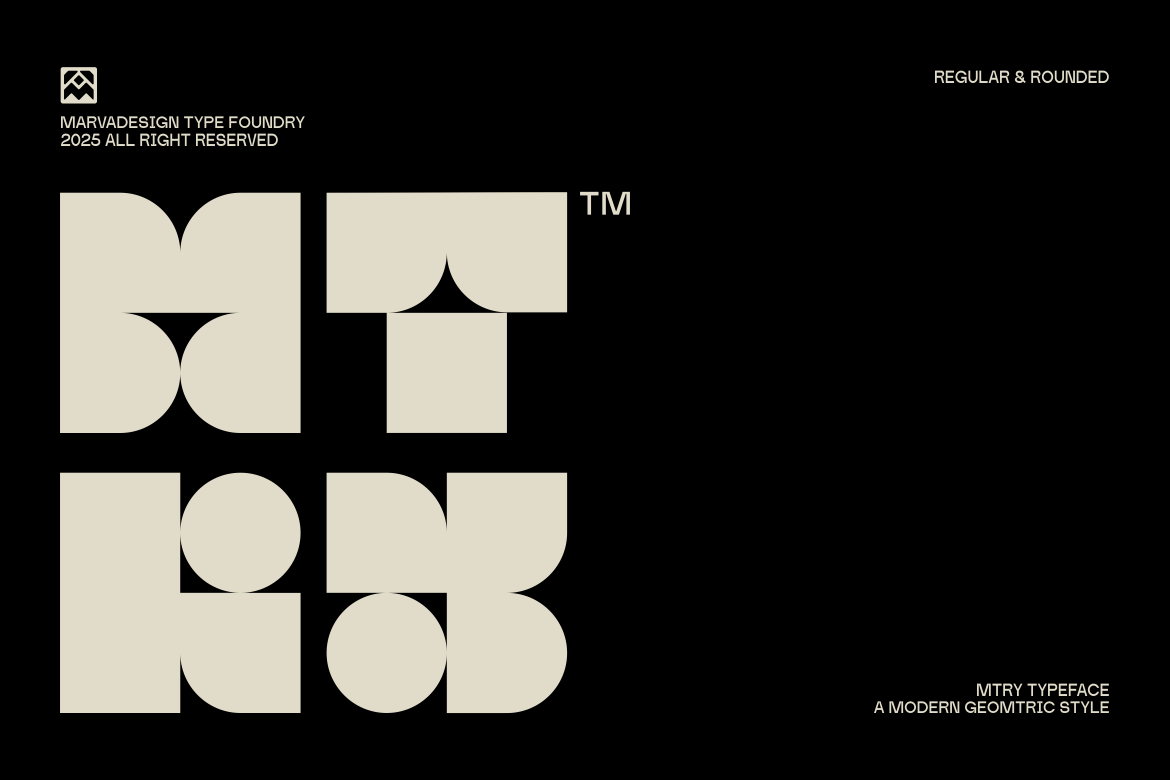 Mtry - Geometric Square Font