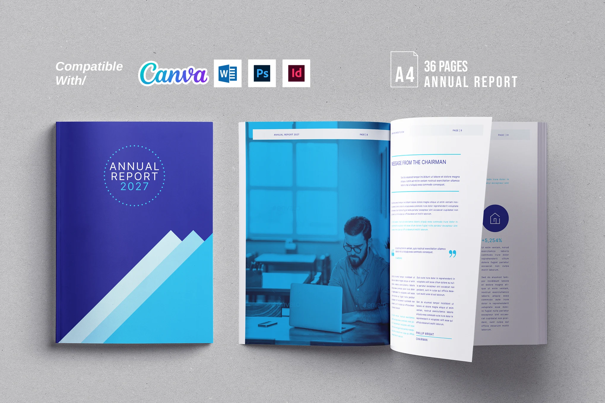 Multipurpose Annual Report Word Brochure Template