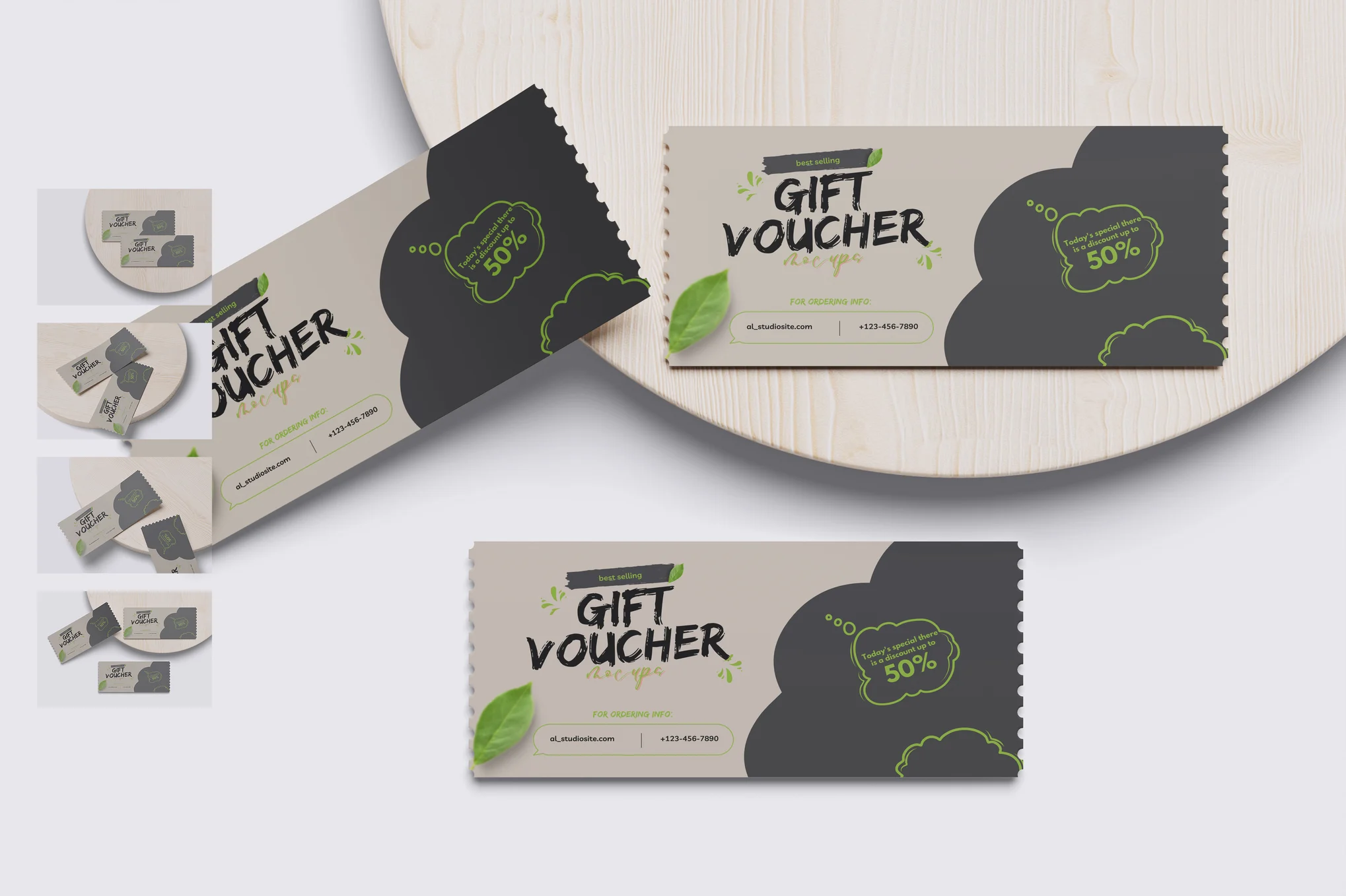 Natural Voucher Mockup Template