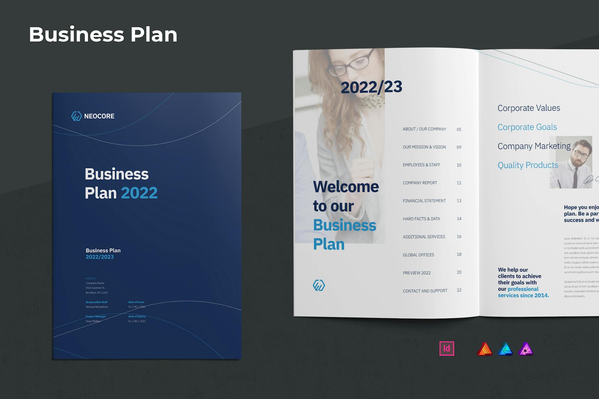 Neocore Business Plan Affiniity Designer Template