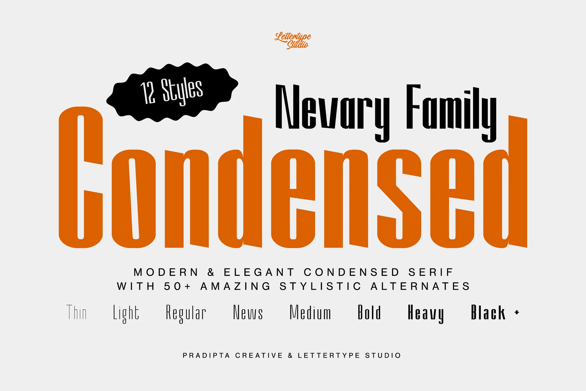 Nevary - Elegant Condensed Font Family