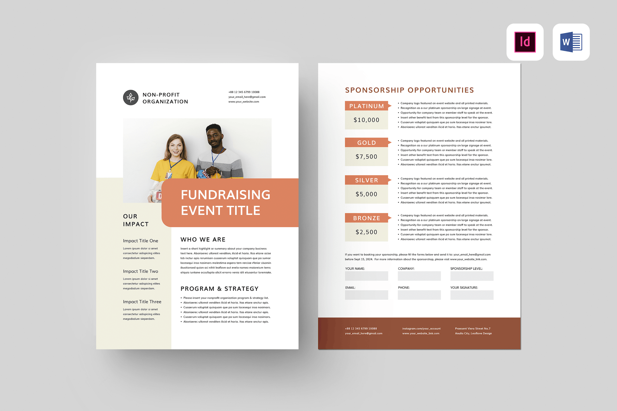 Nonprofit Fundraising Flyer Word Template