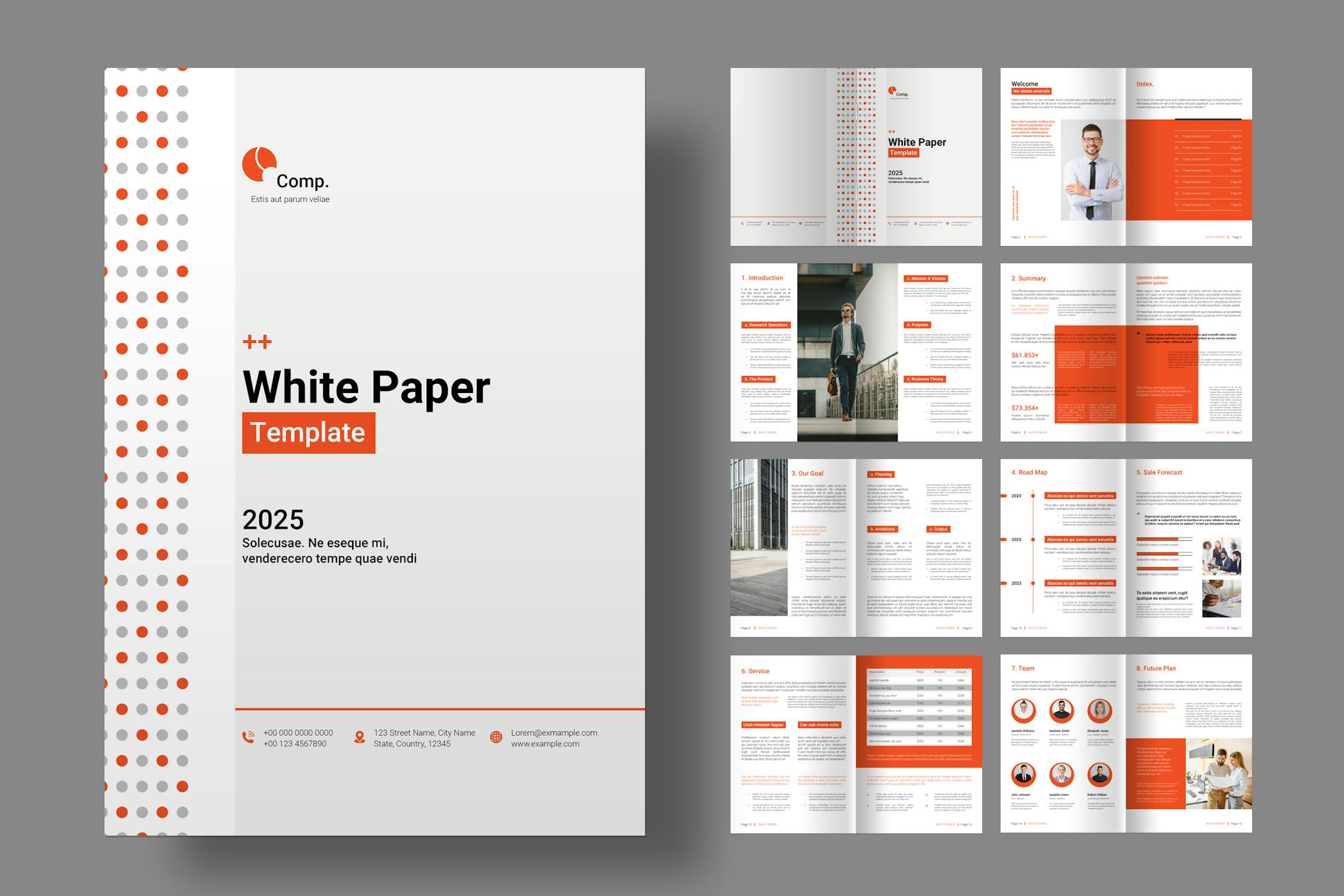 Orange White Paper Template