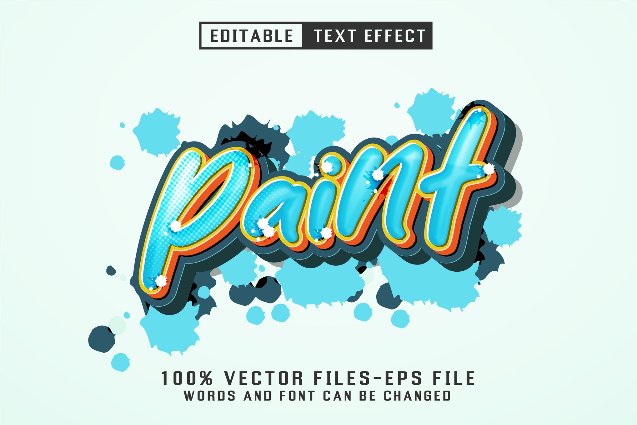 Paint - Editable Illustrator Text Effect