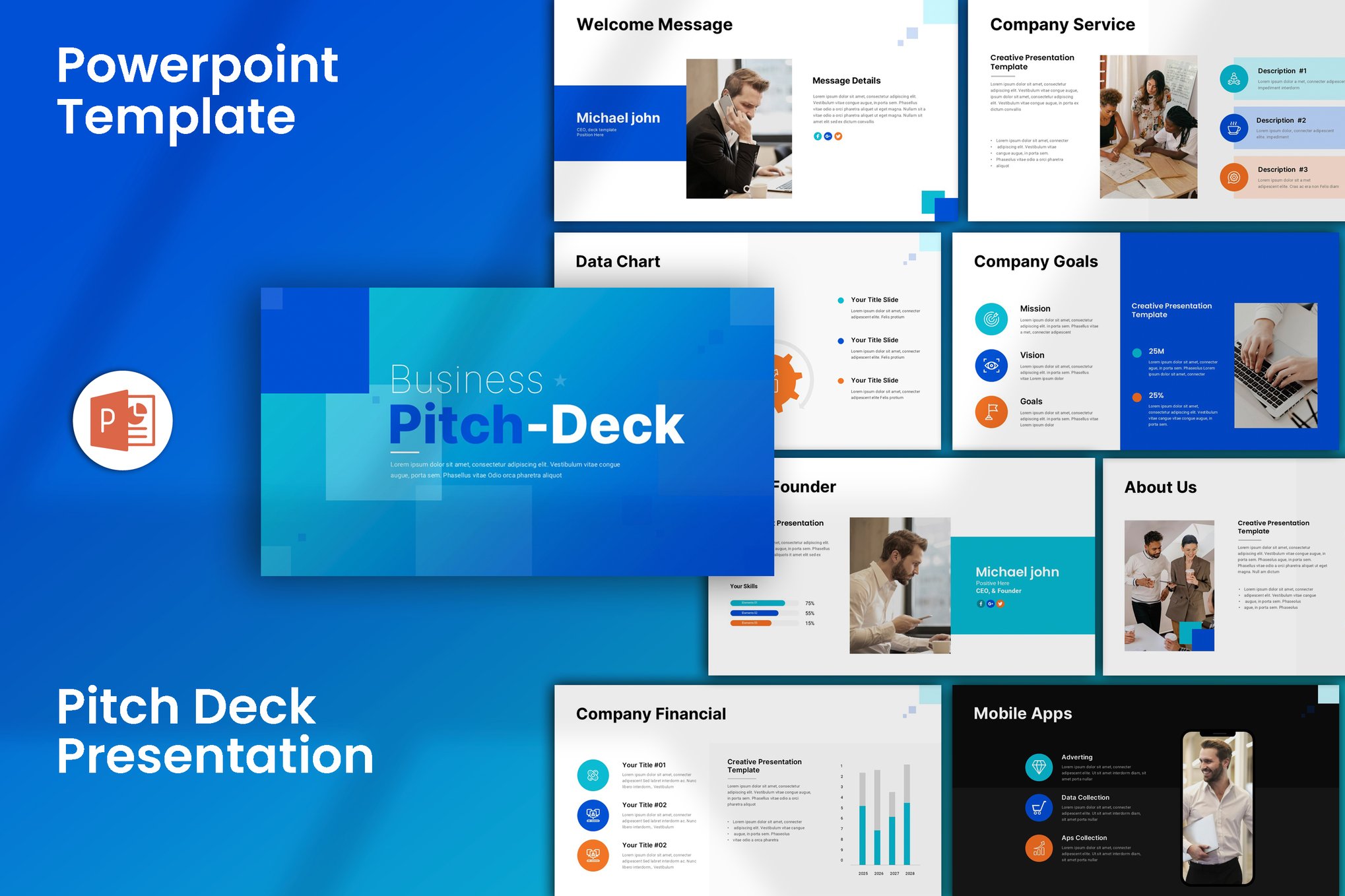 Parallax Business Pitch Deck PowerPoint Template