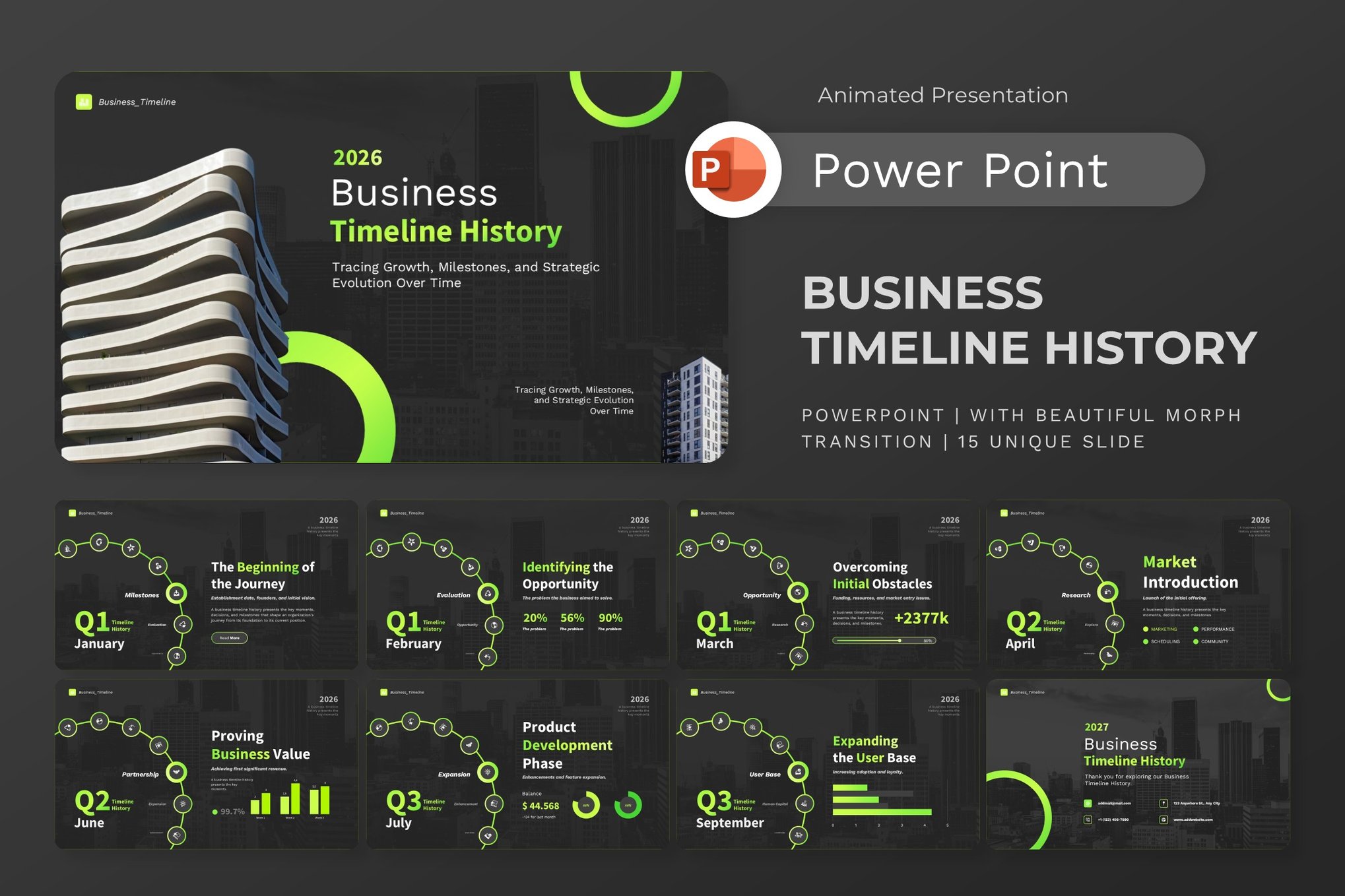 Parallax Business Timeline PowerPoint Template
