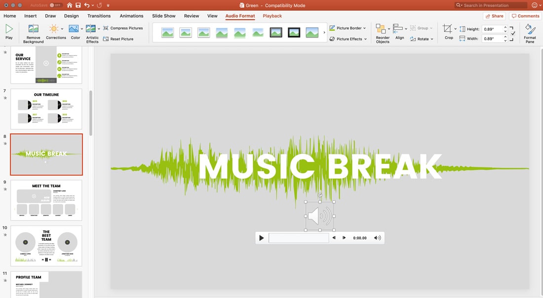 play song during powerpoint presentation