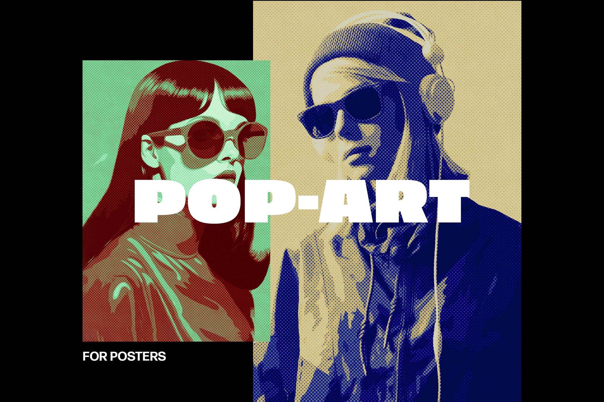 Pop-Art Engraving Poster Effect PSD