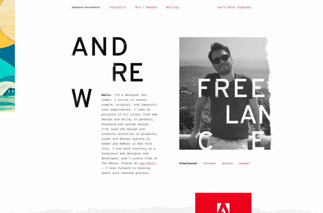 portfolio-andrew 30+ Inspiring Personal Portfolio Websites in 2021 design tips 