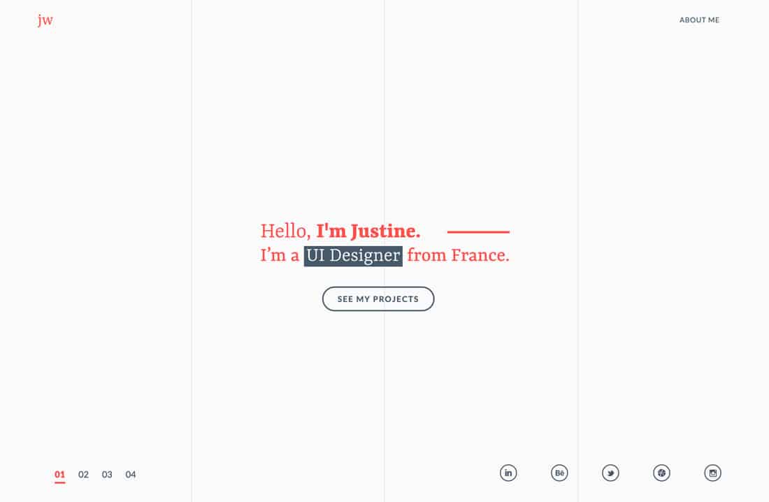 portfolio-justine 30+ Inspiring Personal Portfolio Websites in 2021 design tips 