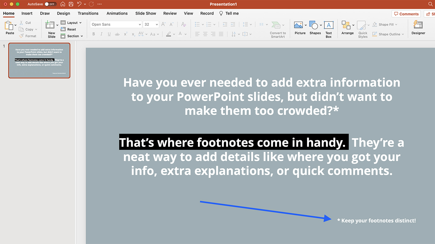 How to Add a Footnote in PowerPoint - Shack Design