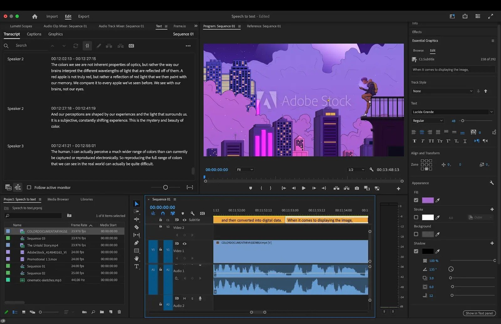 premiere pro text editing