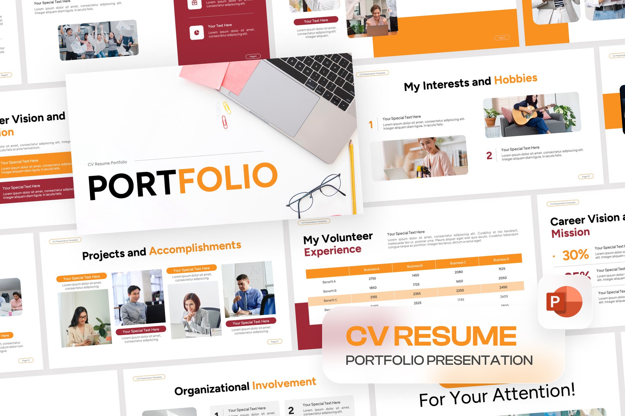 Pro Portfolio Resume PowerPoint Template
