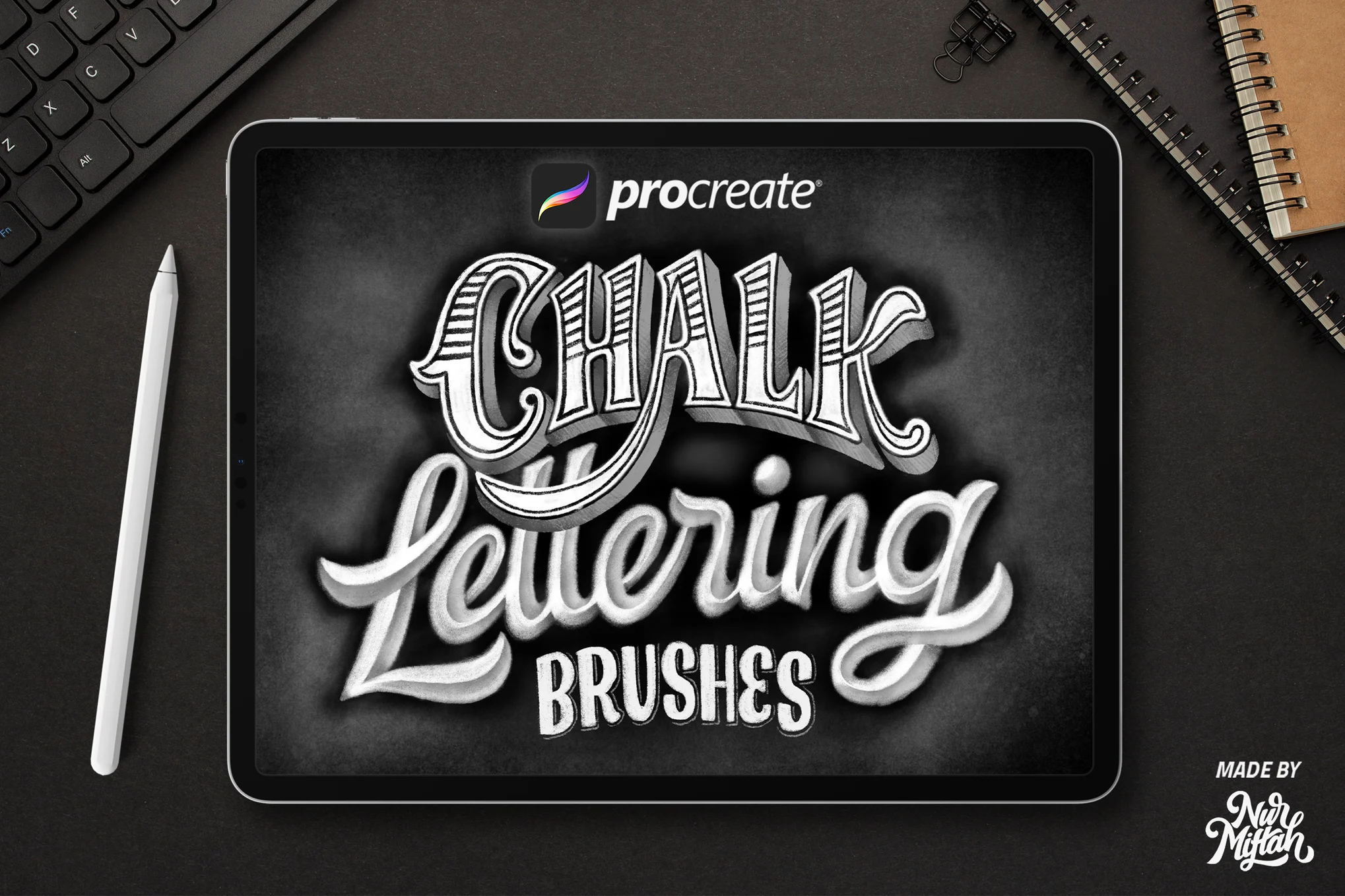 Procreate Chalk Lettering Brushes