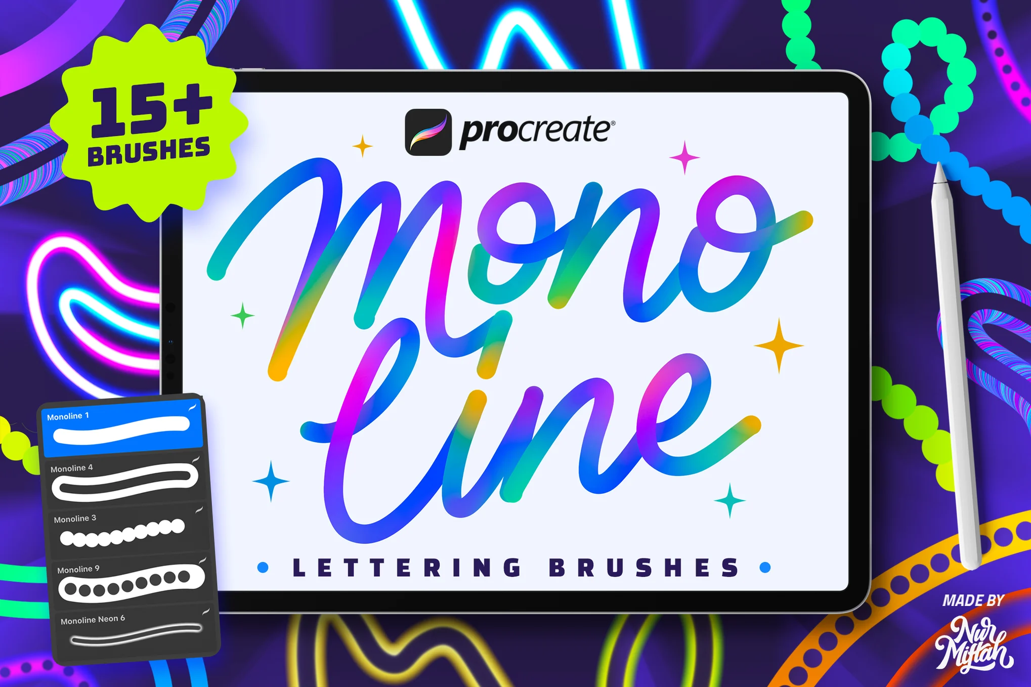 Procreate Monoline Calligraphy Brushes