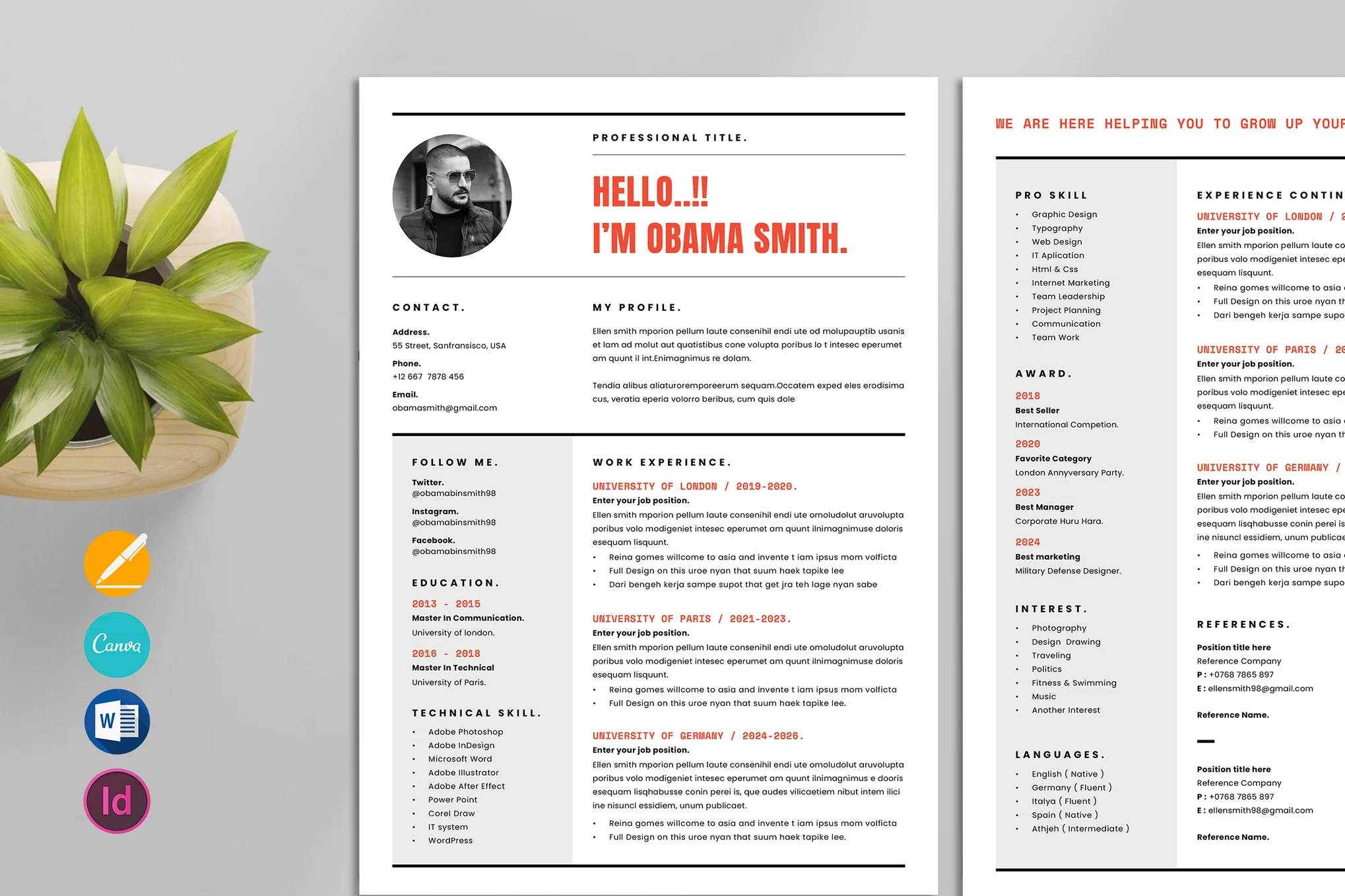 Professional Apple Pages Resume Template