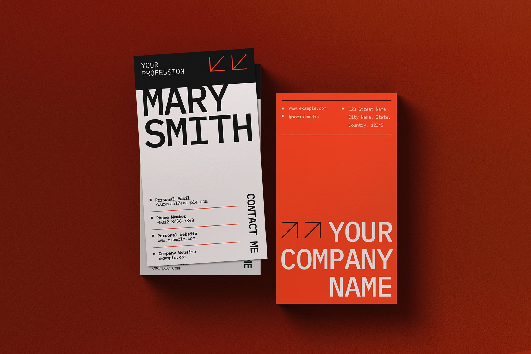 Professional Vertical Business Card Template