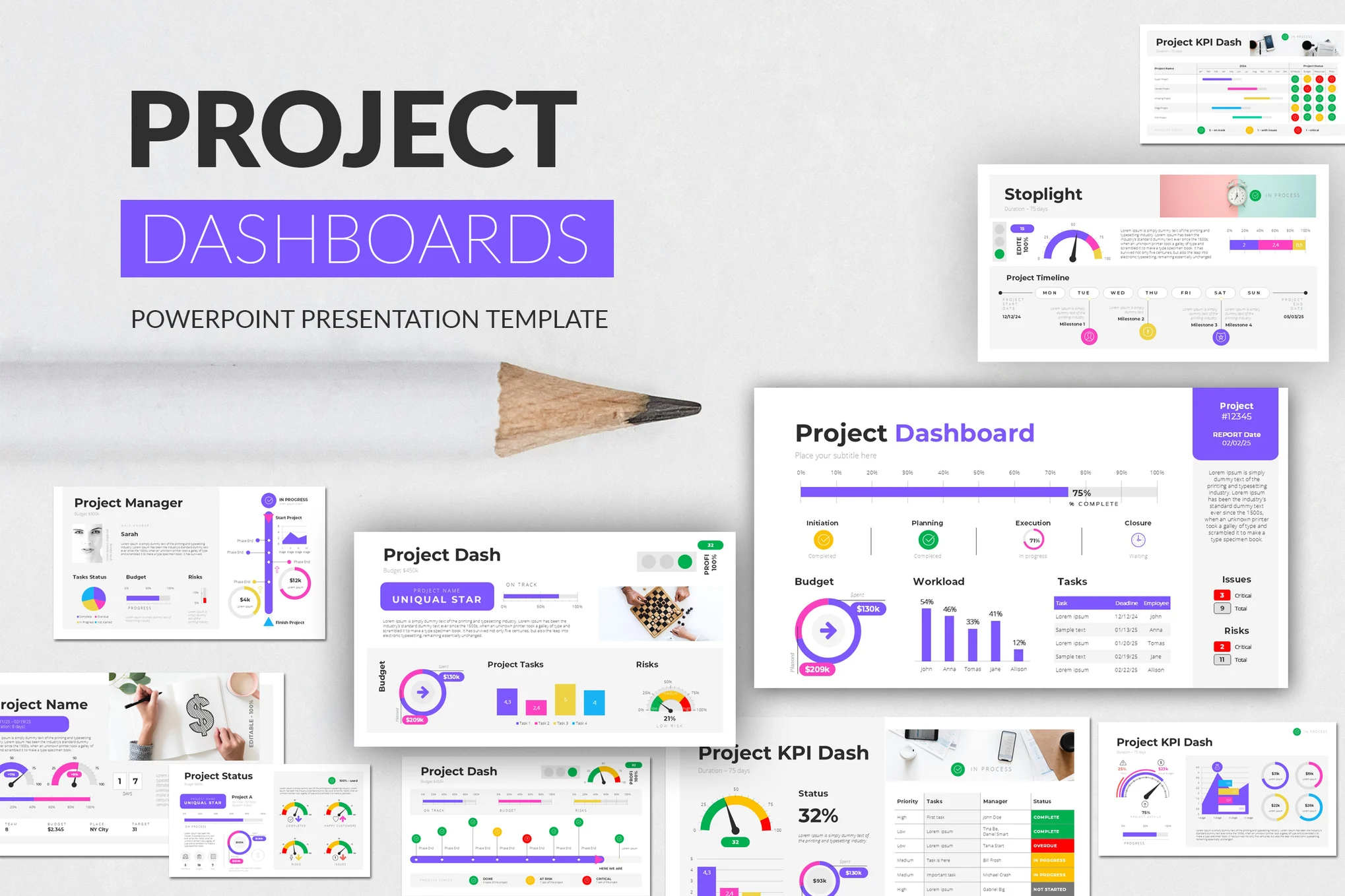 Project Dashboards PowerPoint Template