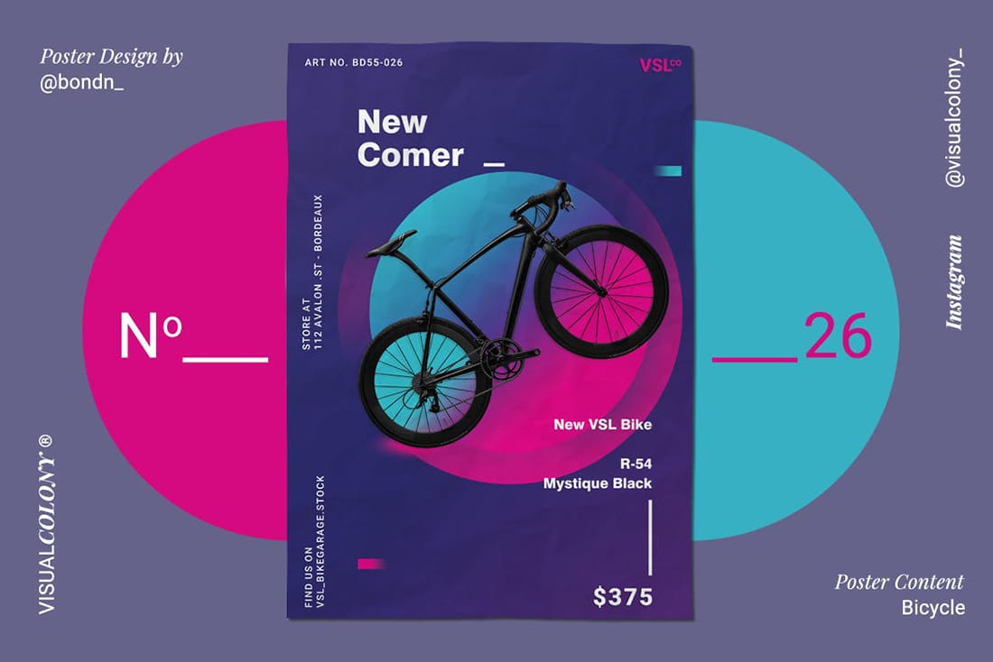 purple-bike-poster 20 Stylish Poster Color Schemes design tips Inspiration|color|posters 