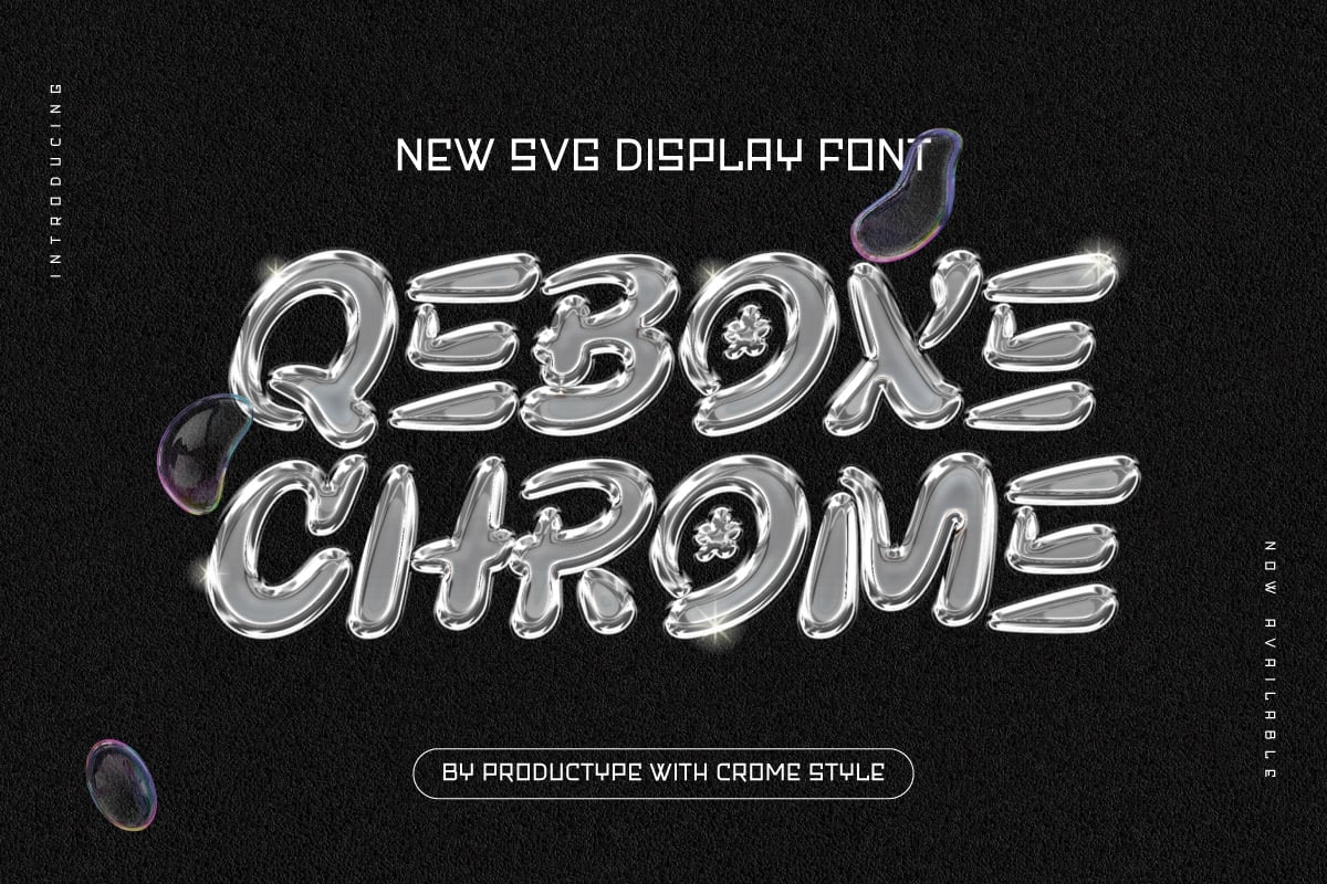 Qebox Chrome - 3D Style SVG Font